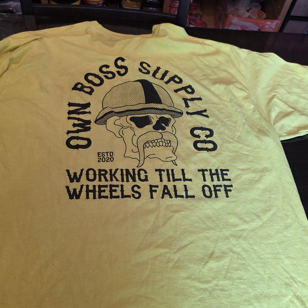 Neon Yellow Graphic T-Shirt Size 2xl Short Sleeve Own Boss Supply Co.